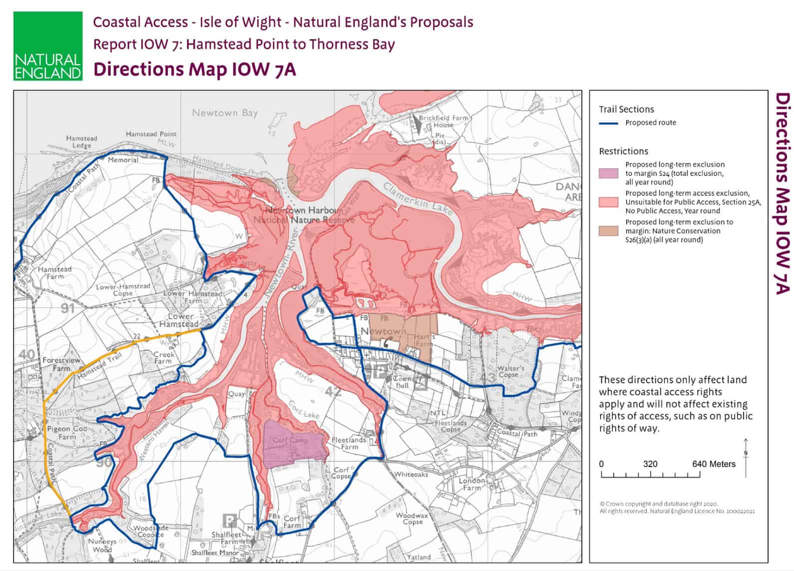 England Coast Path West and South of Newtown Harbour