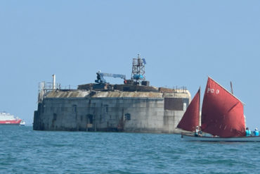 Pilot gig boat rowing in the Solent