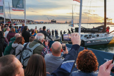 8 January 2023, Crowds welcome Team Malizia, winners of the In-Port race in Alicante.