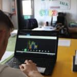Student experimenting with spectograms