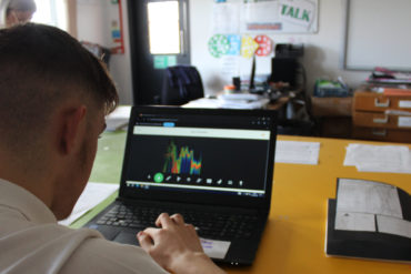 Student experimenting with spectograms