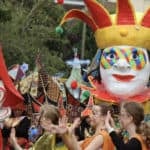 New Carnival Company with huge costumes taking part in carnival