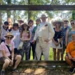 Oscar Wilde lookalike in Ryde participants of the walk