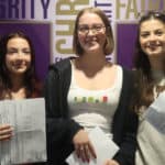 Christ the King College pupils with their A-Level result certificates