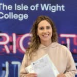 Pupils receiving their GCSE results at Isle of Wight College