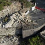 aerial view of the Belgrave Road rockfall