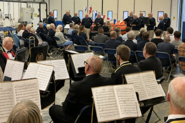 Band playing at the boat naming event