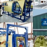 collage of photos inside Britten-Norman Islander production factory