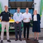 Dr Simon Hughes, Keith Wilson, Lewis Bowers and Becca Brackwell-Slade