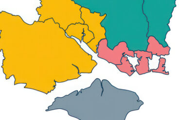 Map of showing boundaries of three mainland authorities and the Isle of Wight