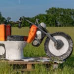 Loo decorated like a Harley Davidson motorbike