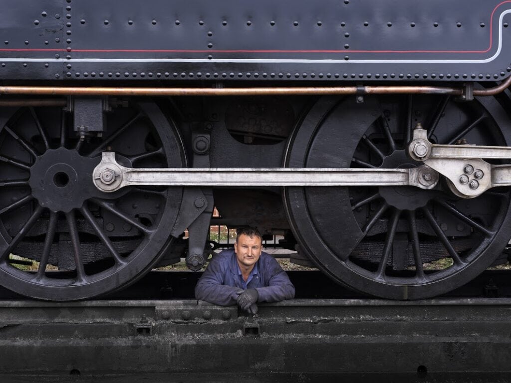 Havenstreet Railway Station engineer under the train