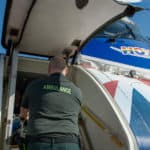 Stretcher being placed in Hovercraft