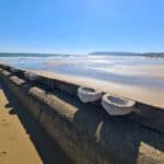 Science Beach in Sandown, The Bay, Isle of Wight - Claire Beckley's Cocreate Vertipools with control pools after installation, Spring 2025