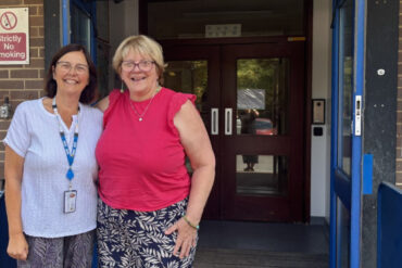 Jo visiting the maternity clinic
