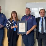 Michelle Love, service director for highways and community protection, James Potter, Trading Standards and community safety manager, Wendy Perera, chief executive, Andrew Woodford, Senior Coastal Operations Officer, Councillor Phil Jordan, council Leader and Colin Rowland, strategic director, community services