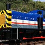 Rushden locomotive engine on railway tracks