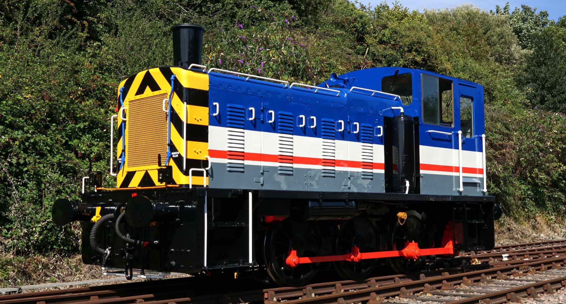 Rushden locomotive engine on railway tracks