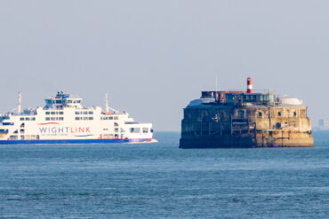Spitbank Fort and a Wightlink ferry (''St. Clare''), The Solent