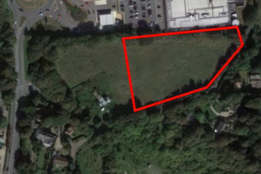 aerial view of site for 16 homes that was refused