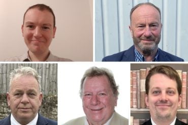 Christopher Lloyd (top left), Bill Nigh (top right), Adrian Whittaker (bottom left), Bob Blezzard (bottom centre) and Robert May (bottom right)