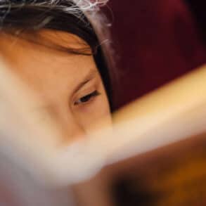 child reading a book