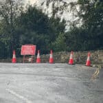 emergency road closure signs on bonchurch shute