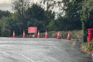 emergency road closure signs on bonchurch shute