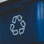 recycle symbol on side of wheelie bin