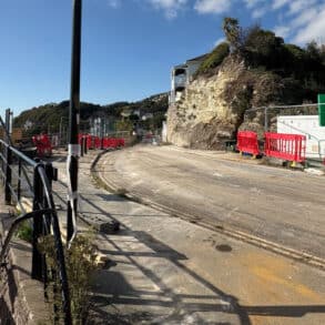 Belgrave Road after the rocks have been removed