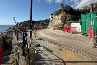 Belgrave Road after the rocks have been removed