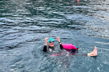Clare Griffin swimming in Montenegro