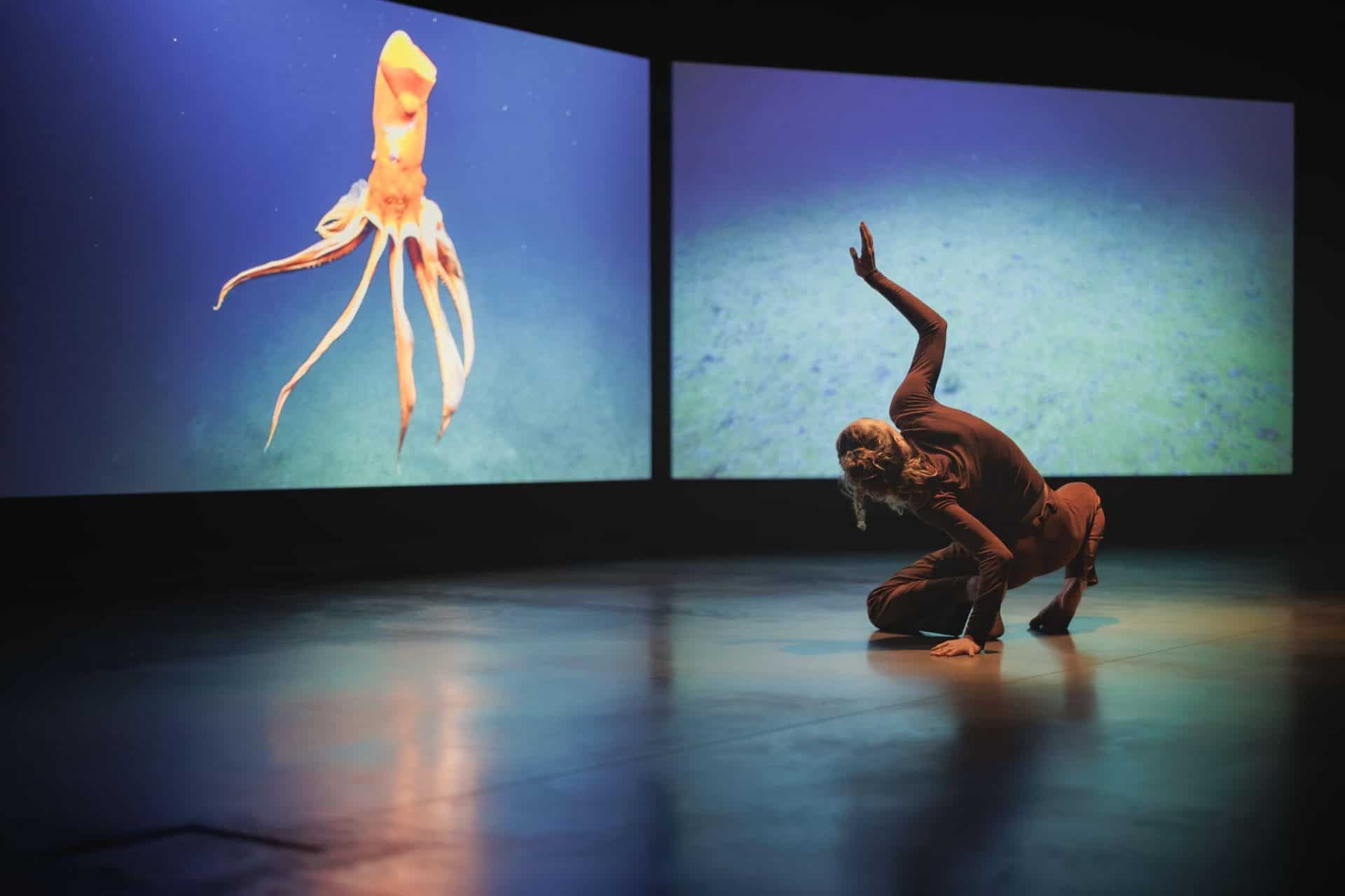 Emma Critchley, Soundings, Installation views and performances at John Hansard Gallery, Southampton, 2025. Courtesy of the artist.. Performance photograph by Nosa Malcolm