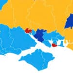 MRP constituency poll map by YouGov