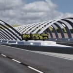 artist's impression showing traffic going into and coming out of tunnel