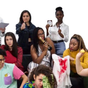 Young people from the previous workshops posing for the camera