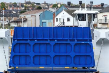 floating bridge getting chained