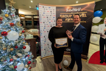 Amy Summers and Nick Weightman collect Gold for the Isle of Wight at the Group Travel Awards