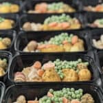 Frozen Christmas Dinners in disposal packaging