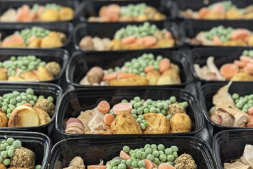 Frozen Christmas Dinners in disposal packaging
