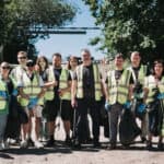 Litter pickers in the summer