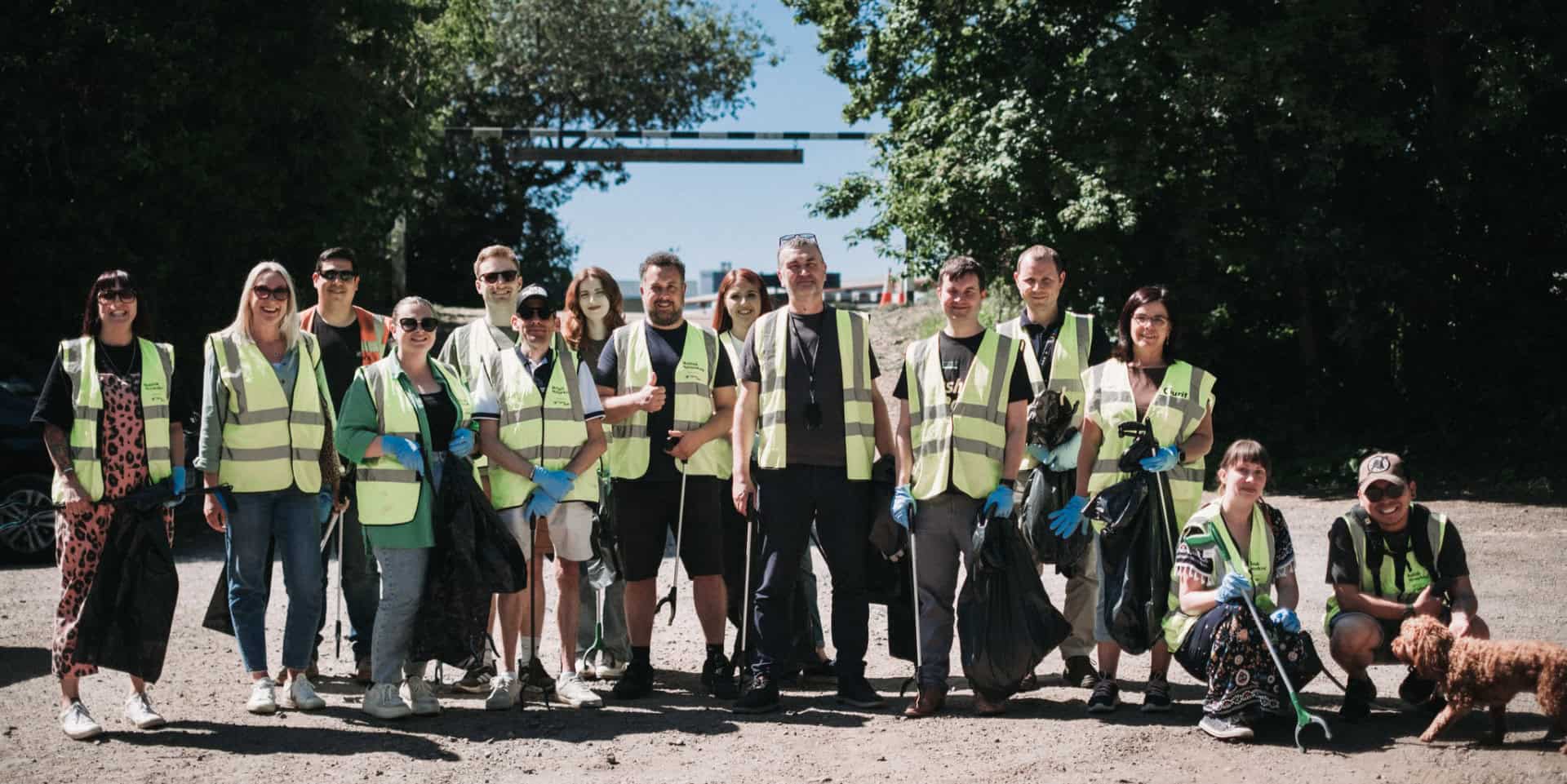 Litter pickers in the summer