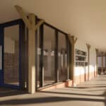 Artist's impression of the new community hub entrance under the stilts