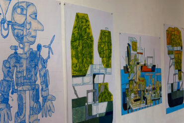 Tommy's drawings in Clayden gallery
