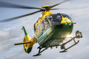 air ambulance in the air