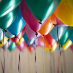 different coloured balloons
