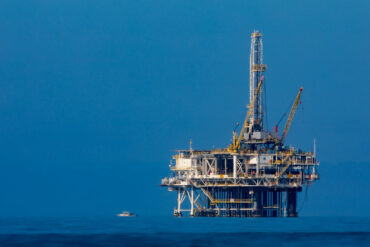 oil rig in the sea