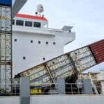 The Baltic Klipper with container on its side