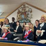 Judges with the young people taking part in the competition