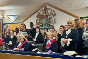 Judges with the young people taking part in the competition